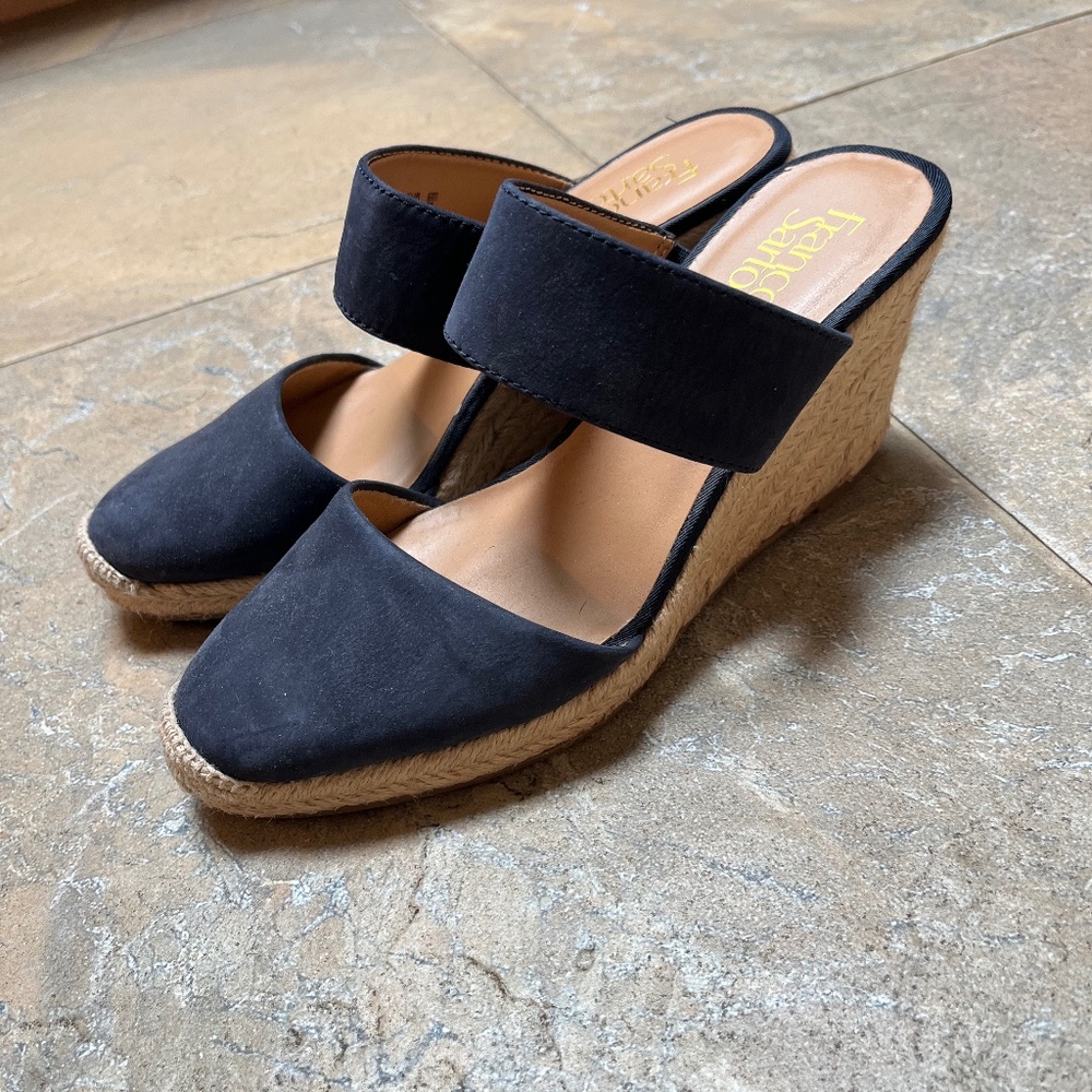 Franco Sarto, Navy Blue Suede wedges, 8M
